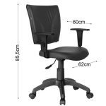 Cadeira B-ONE Giratória com Braços Reguláveis – Corino Preto – 31009 RORIZ Móveis para Escritório Executiva 14
