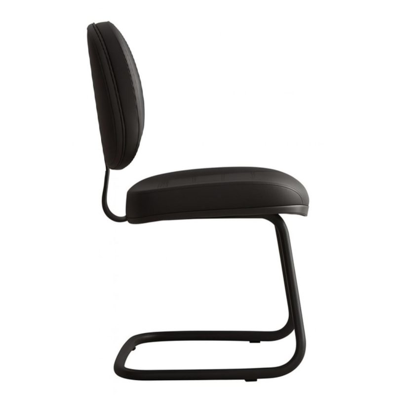 Cadeira Executiva Costurada Base em “S” PRETA – Corino Preto – 31014 RORIZ Móveis para Escritório Cadeiras Fixas 4