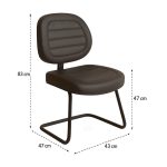 Cadeira Executiva Costurada Base em “S” PRETA – Corino Preto – 31014 RORIZ Móveis para Escritório Cadeiras Fixas 15
