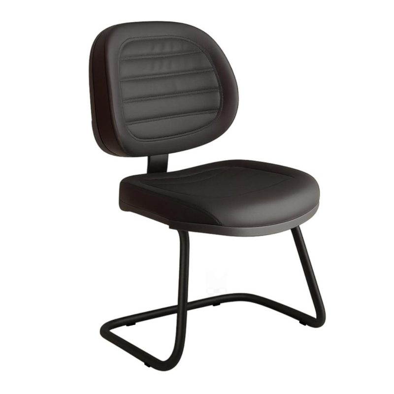 Cadeira Executiva Costurada Base em “S” PRETA – Corino Preto – 31014 RORIZ Móveis para Escritório Cadeiras Fixas 2