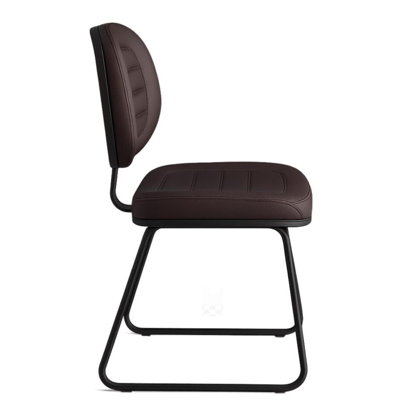 Cadeira Executiva Costurada Base Trapézio – Corino Preto – 31031 RORIZ Móveis para Escritório Cadeiras Fixas 4