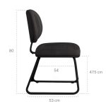 Cadeira Executiva Costurada Base Trapézio – Corino Preto – 31031 RORIZ Móveis para Escritório Cadeiras Fixas 13