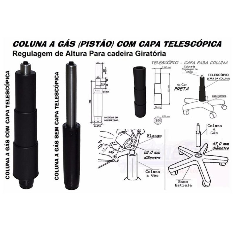 Cadeira Executiva COSTURADA Giratória sem Braços – Cor Preta – 31002 RORIZ Móveis para Escritório Executiva 9