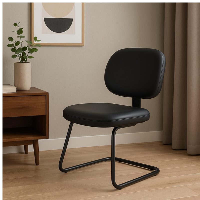 Cadeira Executiva LISA Base em “S” – Corino Preto – 31013 RORIZ Móveis para Escritório Cadeiras Fixas 9