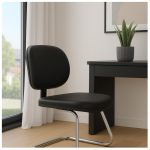 Cadeira Executiva LISA Base em “S” CROMADA – Corino Preto – 31015 RORIZ Móveis para Escritório Cadeiras Fixas 15