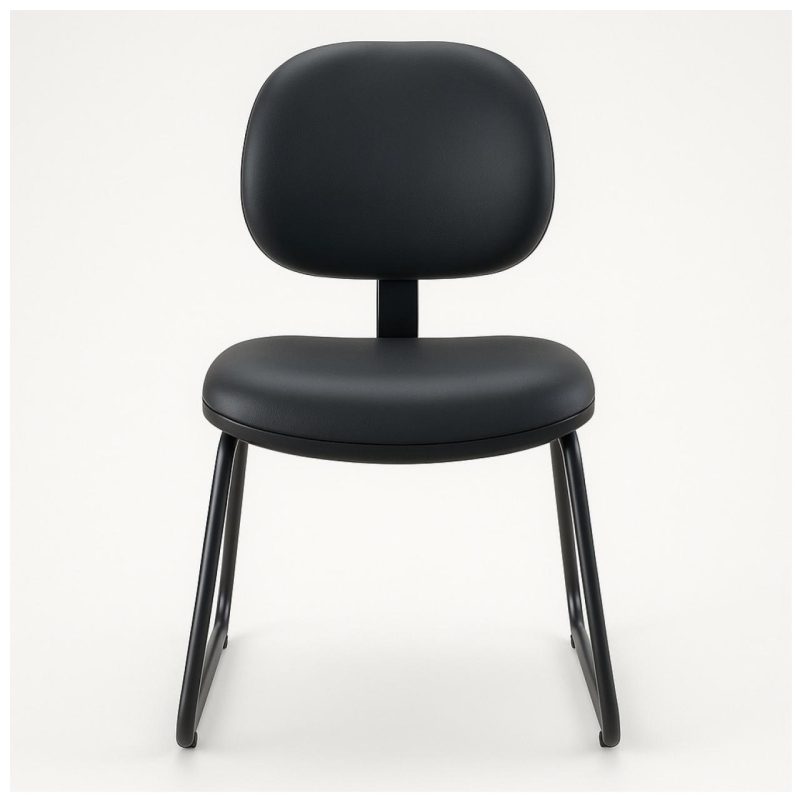 Cadeira Executiva LISA Base Trapézio – Corino Preto – 31030 RORIZ Móveis para Escritório Cadeiras Fixas 3