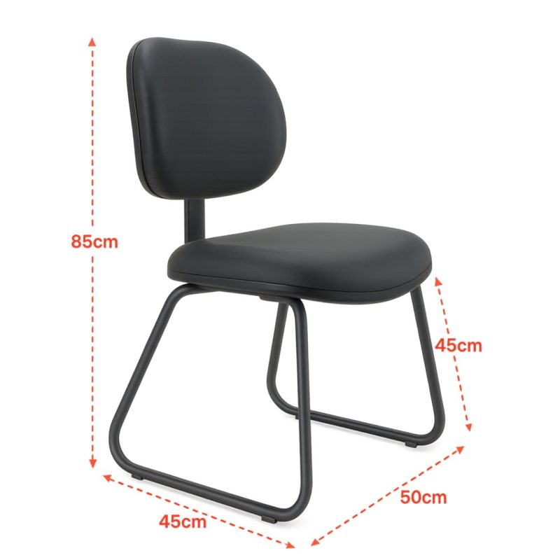 Cadeira Executiva LISA Base Trapézio – Corino Preto – 31030 RORIZ Móveis para Escritório Cadeiras Fixas 6