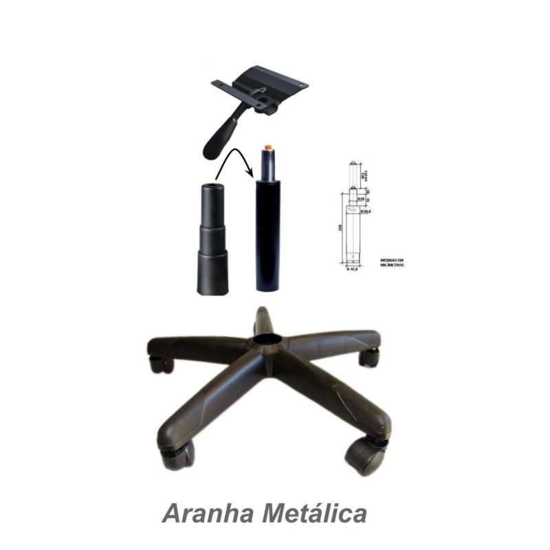 Cadeira Executiva LISA Giratória com Braços Reguláveis – Corino Preto – 31003 RORIZ Móveis para Escritório Executiva 9