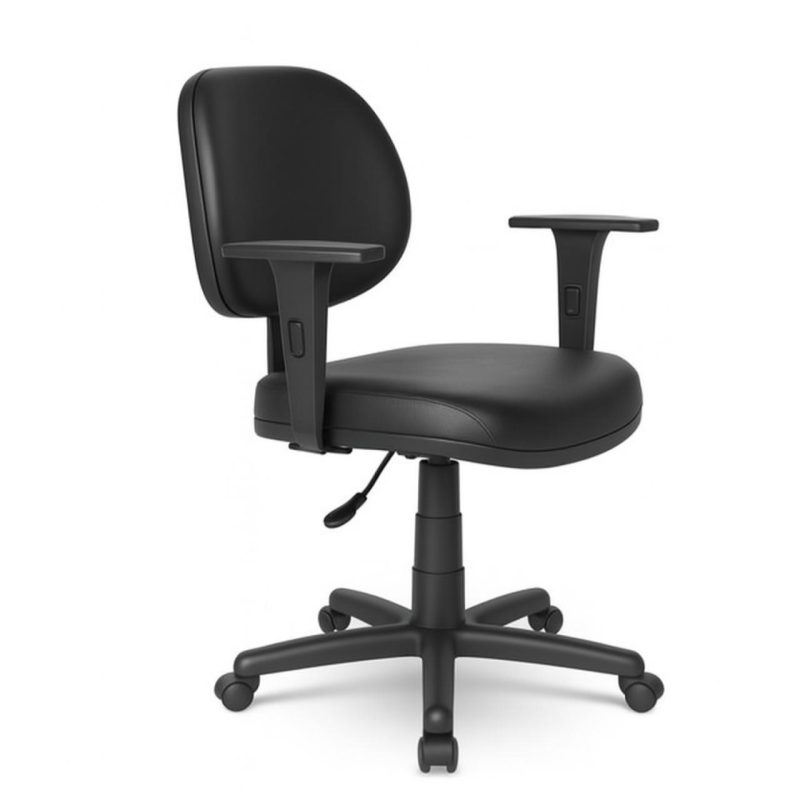 Cadeira Executiva LISA Giratória com Braços Reguláveis – Corino Preto – 31003 RORIZ Móveis para Escritório Executiva 2