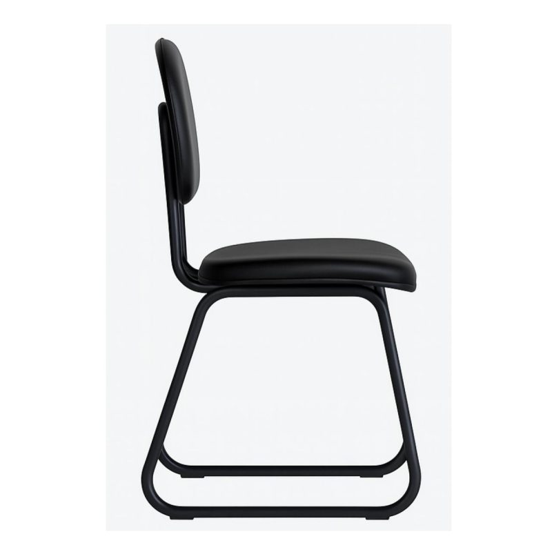 Cadeira Secretária Trapézio – Corino Preto – 31103 RORIZ Móveis para Escritório Cadeiras Fixas 3