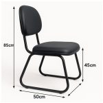 Cadeira Secretária Trapézio – Corino Preto – 31103 RORIZ Móveis para Escritório Cadeiras Fixas 11