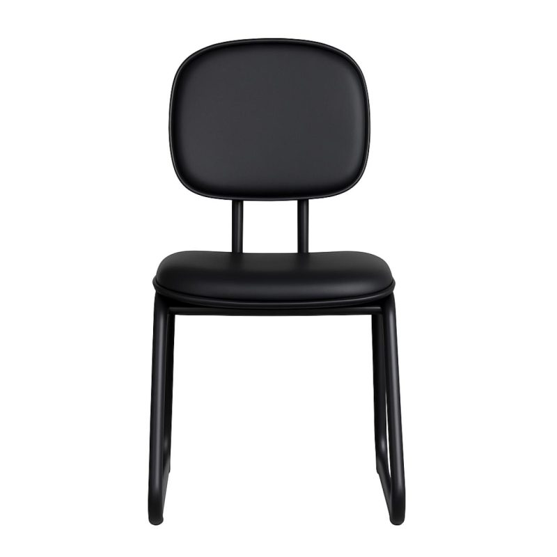 Cadeira Secretária Trapézio – Corino Preto – 31103 RORIZ Móveis para Escritório Cadeiras Fixas 8