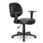 Cadeira Executiva COSTURADA Giratória com Braços Reguláveis – Corino Preto – 31005 RORIZ Móveis para Escritório Executiva 10