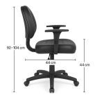 Cadeira Executiva COSTURADA Giratória com Braços Reguláveis – Corino Preto – 31005 RORIZ Móveis para Escritório Executiva 13