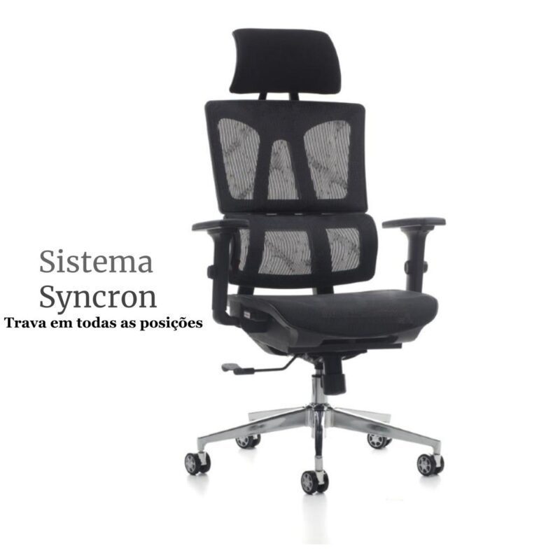 Cadeira Presidente Tela MK – 4011 – COR PRETO 30038 RORIZ Móveis para Escritório Cadeira de Tela 2