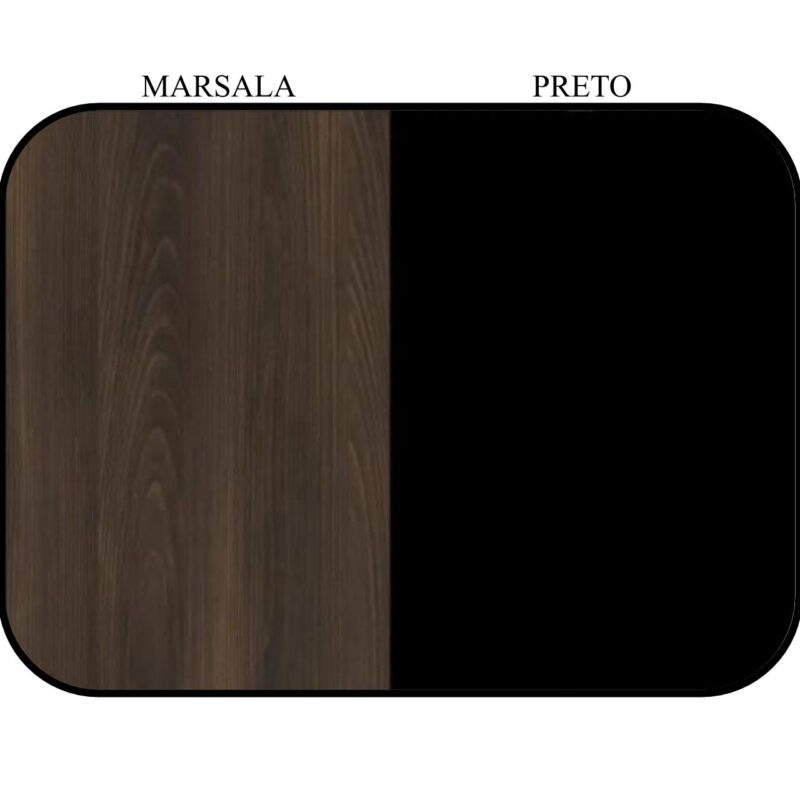 Mesa AUXILIAR SIMPLES 30mm – 0,90×0,45m MARSALA / PRETO – 51016 RORIZ Móveis para Escritório Linha 30 mm Marsala – Preto 6