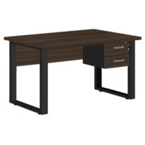 Mesa Escritório PÉ QUADRO 1,70×0,70m – C/ Gavetas – MARSALA/PRETO – 25475 RORIZ Móveis para Escritório Linha 30 mm Marsala – Preto