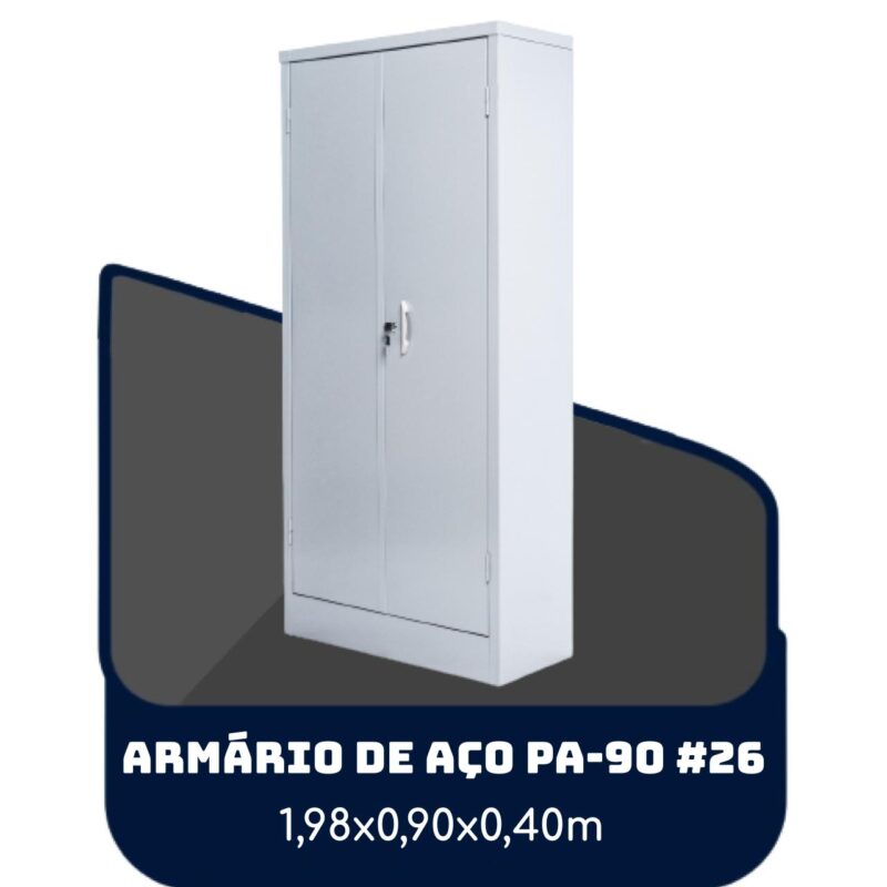 Armário de Aço PA 90 #26 – 1,98×0,90×0,40m – SA – 13120 RORIZ Móveis para Escritório Armário de Aço 2