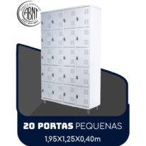 Roupeiro de Aço 20 portas Pequenas – 1,95×1,25×0,40m – CZ/CZ – SA – 14004 RORIZ Móveis para Escritório Roupeiro de Aço