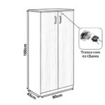 Armário Alto Fechado com 02 Portas – 1,60×0,80×0,45m MARSALA / PRETO – 51009 RORIZ Móveis para Escritório Linha 30 mm Marsala – Preto 8