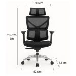 Cadeira de Escritório Presidente Tela TITAN – Cor Preto – 30067 RORIZ Móveis para Escritório Cadeira de Tela 16