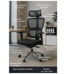 Cadeira de Escritório Presidente Tela ÉDON – Cor Preto – 30066 RORIZ Móveis para Escritório Cadeira de Tela 18