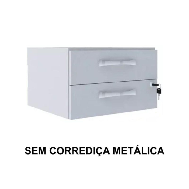 Estação de Trabalho 1,40×1,40m com 02 Gavetas – MAXXI – CINZA / CINZA – 43020 RORIZ Móveis para Escritório JOB Cinza 15 mm 4