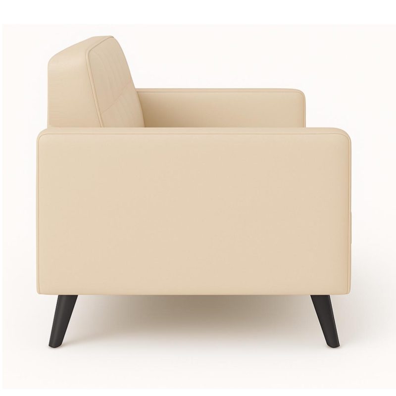 Poltrona para Escritório ROMA 03 Lugar – Corino – Cor AREIA – 60063 RORIZ Móveis para Escritório Sofá Roma Areia 4