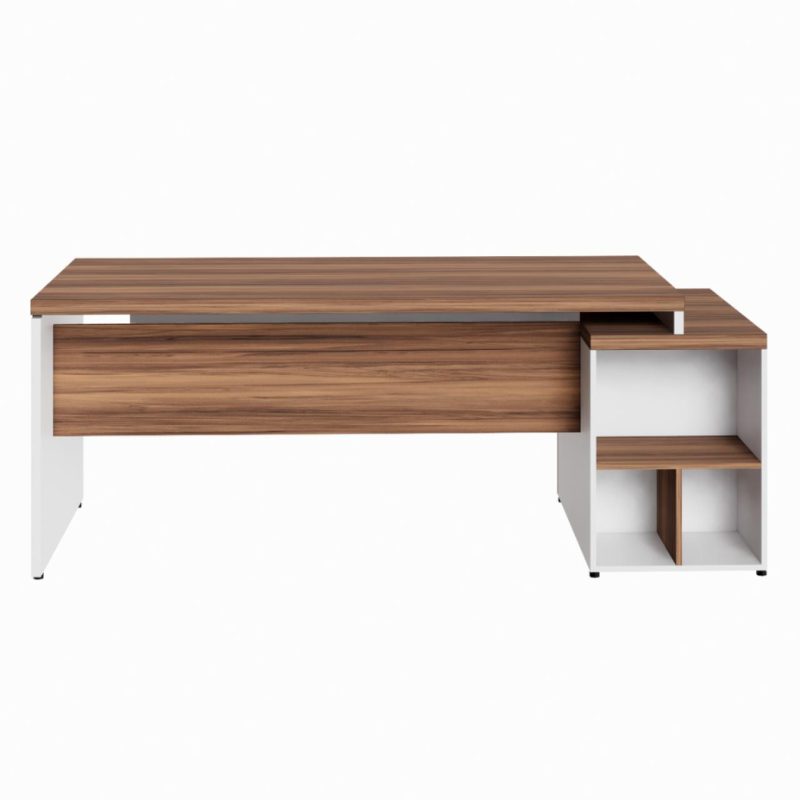 Mesa PEDESTAL RETA (03 Gav.) – 1,92X0,70m – WORKSTART – NOGAL SEVILHA/BRANCO- 34405 RORIZ Móveis para Escritório Linha 40 mm Nogal – Branco 5