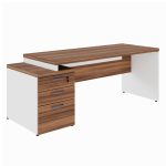 Mesa PEDESTAL RETA (03 Gav.) – 1,92X0,70m – WORKSTART – NOGAL SEVILHA/BRANCO- 34405 RORIZ Móveis para Escritório Linha 40 mm Nogal – Branco 10