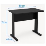 Mesa Escritório 0,80×0,60m – JOB – PRETO/PRETO – 43088 RORIZ Móveis para Escritório JOB Preto 15 mm 10