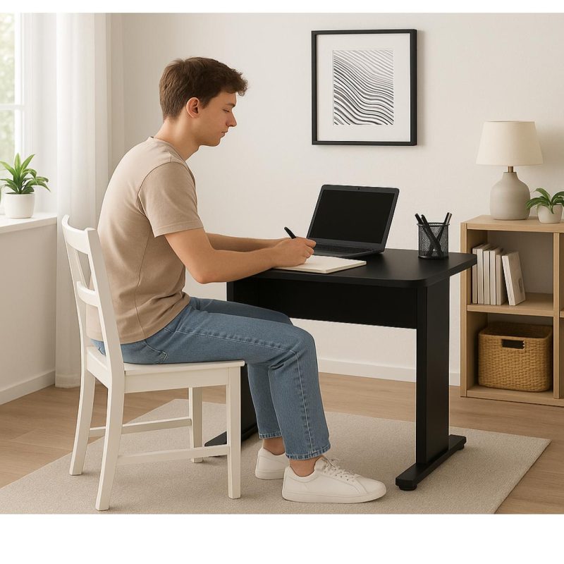 Mesa Escritório 0,80×0,60m – JOB – PRETO/PRETO – 43088 RORIZ Móveis para Escritório JOB Preto 15 mm 6