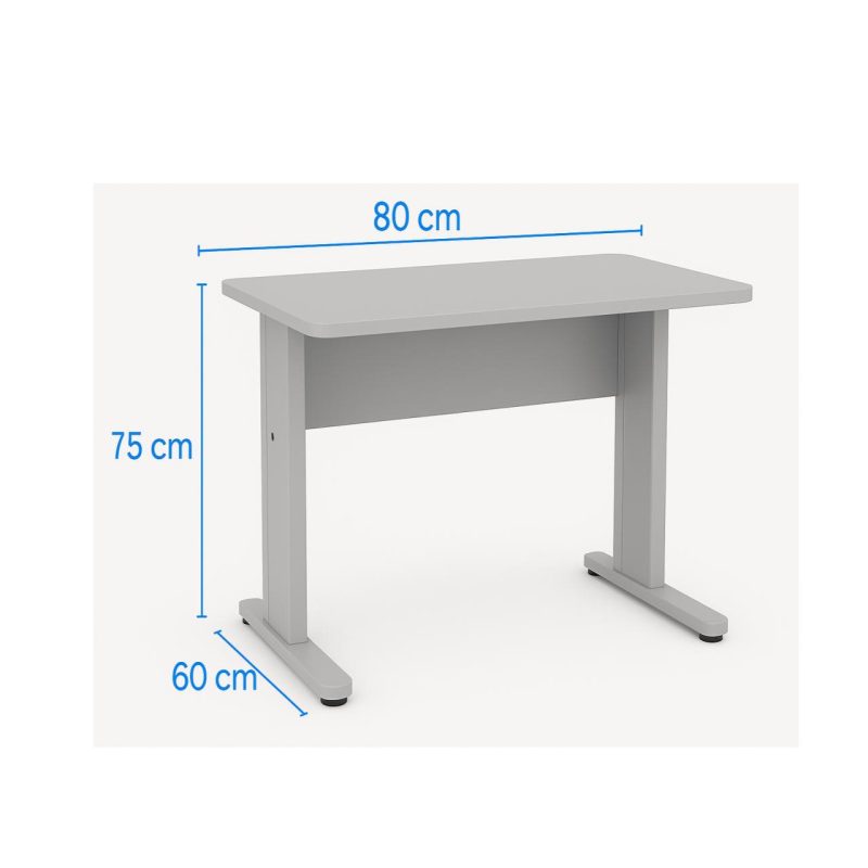 Mesa Escritório 0,80×0,60m – JOB – CINZA/CINZA – 43087 RORIZ Móveis para Escritório JOB Cinza 15 mm 5