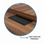 Mesa Escritório PRESIDENTE c/ Armário Pedestal – 1,82×1,80m – NOGAL SEVILHA/BRANCO – 34602 RORIZ Móveis para Escritório Linha 40 mm Nogal – Branco 17