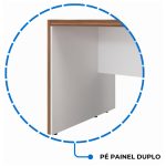 Mesa Escritório PRESIDENTE c/ Armário Pedestal – 1,82×1,80m – NOGAL SEVILHA/BRANCO – 34602 RORIZ Móveis para Escritório Linha 40 mm Nogal – Branco 15