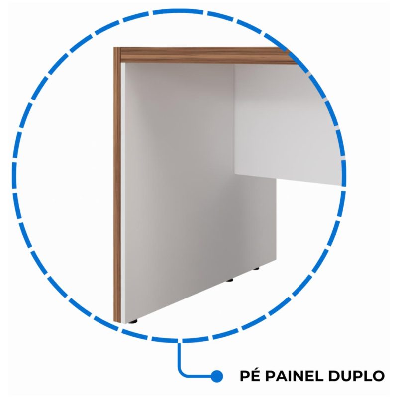 Mesa Escritório PRESIDENTE c/ Armário Pedestal – 1,82×1,80m – NOGAL SEVILHA/BRANCO – 34602 RORIZ Móveis para Escritório Linha 40 mm Nogal – Branco 7
