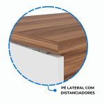 Mesa Diretorzinha c/ Aparador – Pé de MADEIRA – 1,90×1,50m – NOGAL SEVILHA / BRANCO – 34426 RORIZ Móveis para Escritório Linha 40 mm Nogal – Branco 16
