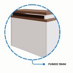 Armário Baixo 03 Gavetas e Porta (MISTO) – NOGAL SEVILHA/BRANCO – 34422 RORIZ Móveis para Escritório Linha 40 mm Nogal – Branco 14