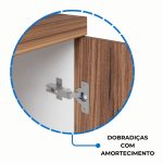 Armário Alto Credenza com Nicho – 1,61×1,20×0,45m – NOGAL SEVILHA/BRANCO- 34415 RORIZ Móveis para Escritório Linha 40 mm Nogal – Branco 19