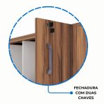 Armário Alto Credenza com Nicho – 1,61×1,20×0,45m – NOGAL SEVILHA/BRANCO- 34415 RORIZ Móveis para Escritório Linha 40 mm Nogal – Branco 13