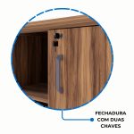 Armário Baixo GOLD Credenza ESPECIAL – 1,60×0,73×0,45m – NOGALSEVILHA / BRANCO – 34502 RORIZ Móveis para Escritório Linha 40 mm Nogal – Branco 14