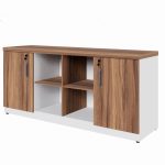 Armário Baixo GOLD Credenza ESPECIAL – 1,60×0,73×0,45m – NOGALSEVILHA / BRANCO – 34502 RORIZ Móveis para Escritório Linha 40 mm Nogal – Branco 13
