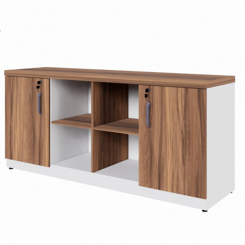 Armário Baixo GOLD Credenza ESPECIAL – 1,60×0,73×0,45m – NOGALSEVILHA / BRANCO – 34502 RORIZ Móveis para Escritório Linha 40 mm Nogal – Branco 6