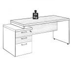 Mesa PEDESTAL RETA (03 Gav.) – 1,92X0,70m – WORKSTART – NOGAL SEVILHA/BRANCO- 34405 RORIZ Móveis para Escritório Linha 40 mm Nogal – Branco 21