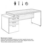 Mesa PEDESTAL RETA (03 Gav.) – 1,92X0,70m – WORKSTART – NOGAL SEVILHA/BRANCO- 34405 RORIZ Móveis para Escritório Linha 40 mm Nogal – Branco 20