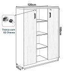 Armário Alto Credenza com Nicho – 1,61×1,20×0,45m – NOGAL SEVILHA/BRANCO- 34415 RORIZ Móveis para Escritório Linha 40 mm Nogal – Branco 14