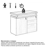 Armário Baixo 03 Gavetas e Porta (MISTO) – NOGAL SEVILHA/BRANCO – 34422 RORIZ Móveis para Escritório Linha 40 mm Nogal – Branco 18