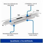 Estação de Trabalho Dupla 1,20×1,35m sem Gavetas c/ ponto de tomada PÉ QUADRO – Cor Nogal Sevilha/Branco – 34424 RORIZ Móveis para Escritório Linha 40 mm Nogal – Branco 11