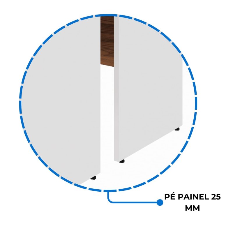 Estação de Trabalho Dupla 1,20×1,35m 02 Lugares c/ Gavetas c/ ponto de tomada PÉ PAINEL – Nogal Sevilha/Branco – 34427 RORIZ Móveis para Escritório Linha 40 mm Nogal – Branco 6