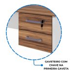 Estação de Trabalho Dupla 1,20×1,35m 02 Lugares c/ Gavetas c/ ponto de tomada PÉ PAINEL – Nogal Sevilha/Branco – 34427 RORIZ Móveis para Escritório Linha 40 mm Nogal – Branco 17